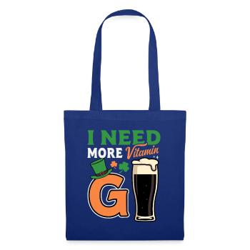 Vitamin G Irish Stout Beer Leprechaun Hat Design - Stoffbeutel - Royalblau - Vorne
