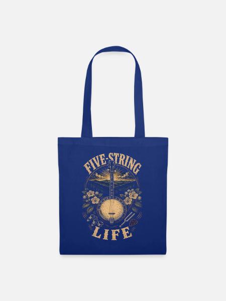 Bluegrass Musik Five String Life - Stoffbeutel - Royalblau