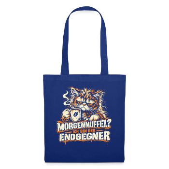 Morgenmuffel? Ich bin der Endgegner - Lustiger - Stoffbeutel - Royalblau - Vorne