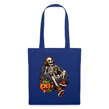 Fun Halloween video game with a skeleton - Stoffbeutel - Royalblau - Vorne