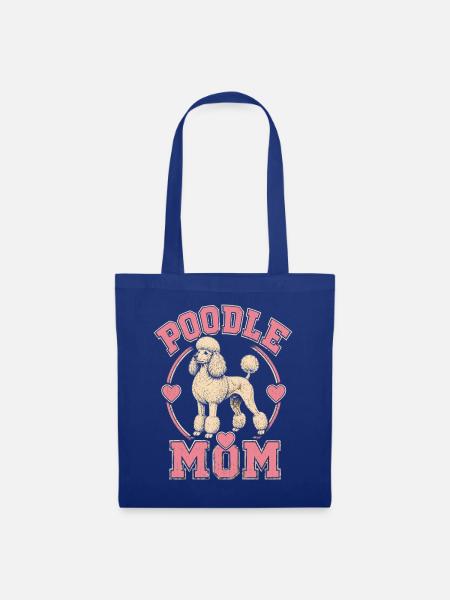 Pudel Mama Herzdesign - Stoffbeutel - Royalblau