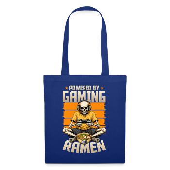 Funny Gaming and Ramen Gamer Skeleton - Stoffbeutel - Royalblau - Vorne