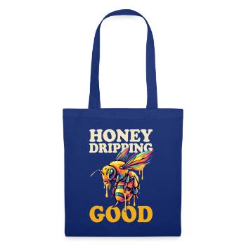 Honig tropfende gute Bienen-Pop-Kunst - Stoffbeutel - Royalblau - Vorne