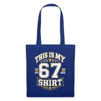 Funny 6 7 six seven meme - Stoffbeutel - Royalblau - Vorne