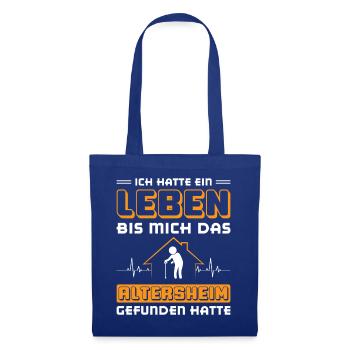 Altenpfleger Geschenk Altenpflege Pflegefachkraft - Stoffbeutel - Royalblau - Vorne
