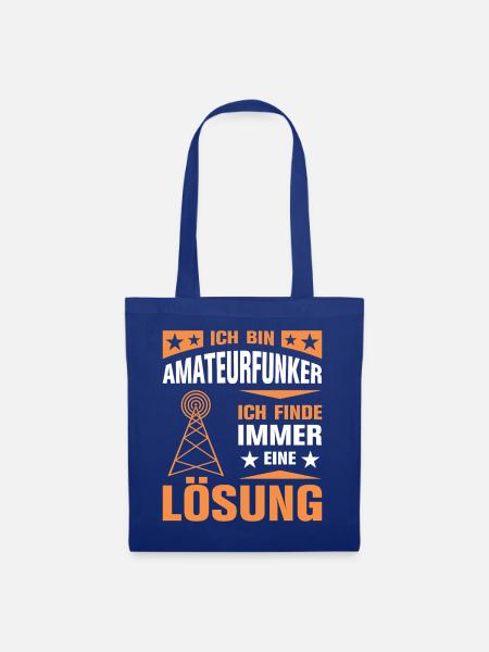 Amateurfunk Geschenke für Funker Funkamateur - Stoffbeutel - Royalblau