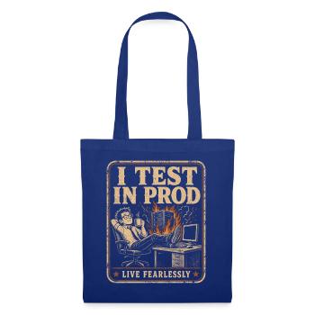 Ich Teste In Produktion, Lebe Furchtlos - Stoffbeutel - Royalblau - Vorne