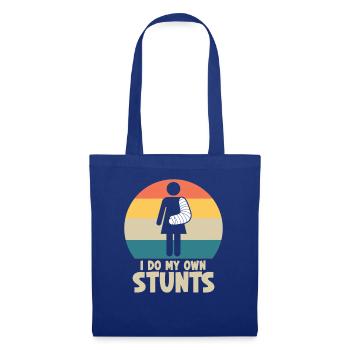 Ich mache meine Stunts selbst. Gute Besserung, Fra - Stoffbeutel - Royalblau - Vorne