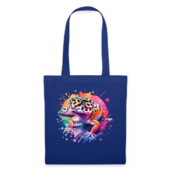 Leopardgecko Geschenk - Stoffbeutel - Royalblau - Vorne