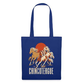 Drei Hengste vor der Sonne Chincoteague - Stoffbeutel - Royalblau - Vorne