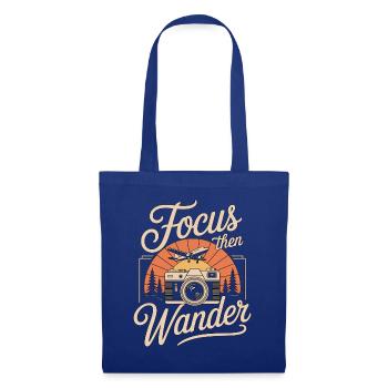 Travel Photographer Focus Then Wander Camera Lover - Stoffbeutel - Royalblau - Vorne