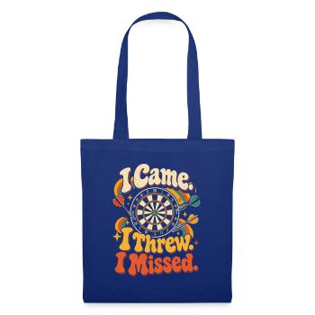 I Came, I Threw, I Missed – Darts Quote - Stoffbeutel - Royalblau - Vorne