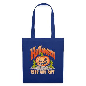 Halloween Kürbisaufstieg und Verrottung - Stoffbeutel - Royalblau - Vorne