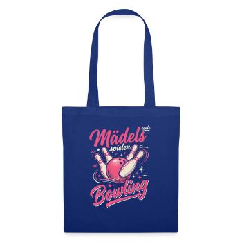 Coole Mädels Spielen Bowling Spruch Für Damen - Stoffbeutel - Royalblau - Vorne