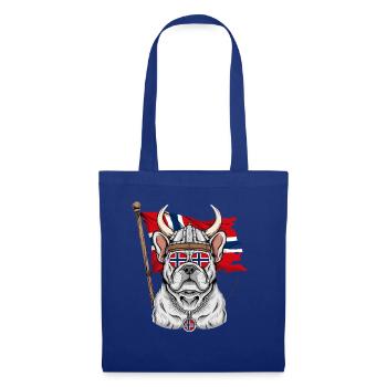  Wikinger Bulldogge Norwegen Flagge Skandinavien - Stoffbeutel - Royalblau - Vorne