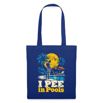 Tropischer Retro-Pool-Print - Stoffbeutel - Royalblau - Vorne