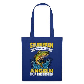 Angeln Angler Fischer Studium Lustiger Spruch - Stoffbeutel - Royalblau - Vorne