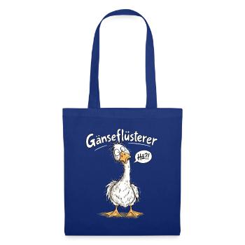 Gänseflüsterer – Lustige Gans Spruch Tierhumor - Stoffbeutel - Royalblau - Vorne