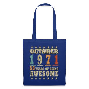 Originaler Oktober 1971 Retro-Stil - Stoffbeutel - Royalblau - Vorne