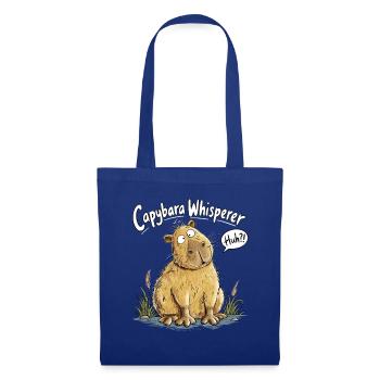 Capybara Whisperer I Wasserschwein Tierhumor - Stoffbeutel - Royalblau - Vorne