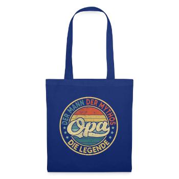 Opa Mythos Legende Retro Lustiger Spruch Geschenk - Stoffbeutel - Royalblau - Vorne