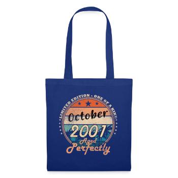 25. Geburtstag Geschenk Mann Original Oktober 2001 - Stoffbeutel - Royalblau - Vorne