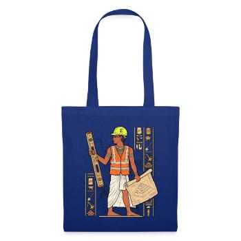Pyramidenbauer als moderner Polier Bauleiter - Stoffbeutel - Royalblau - Vorne