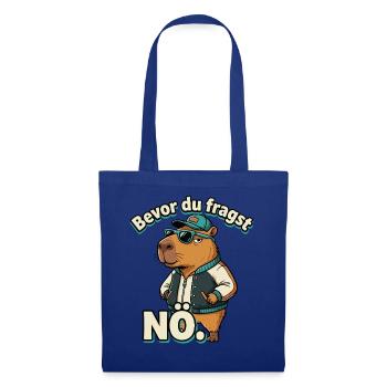 Bevor Du Fragst Nein Capybara - Stoffbeutel - Royalblau - Vorne