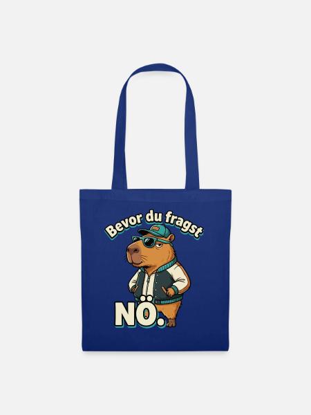 Bevor Du Fragst Nein Capybara - Stoffbeutel - Royalblau