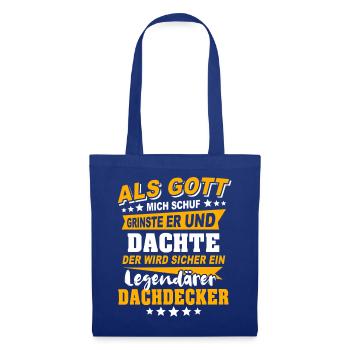 Dachdecker Sprüche - Stoffbeutel - Royalblau - Vorne
