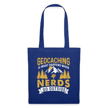 Wenn Nerds nach draußen gehen – lustiger Geocaching-Geocacher - Stoffbeutel - Royalblau - Vorne