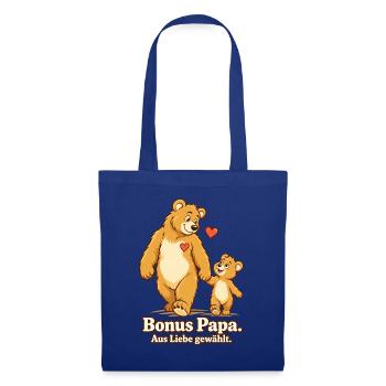 Bonus Papa Stiefvater Geschenk Aus Liebe gewählt - Stoffbeutel - Royalblau - Vorne