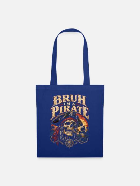Piratenschädel mit Segel-Licht - Stoffbeutel - Royalblau
