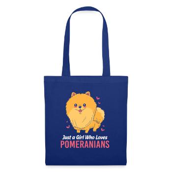Pomeranian Zwergspitz Hund - Stoffbeutel - Royalblau - Vorne