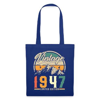 80 Jahre 1947 Vintage Retro-Geburtstagsgeschenk - Stoffbeutel - Royalblau - Vorne