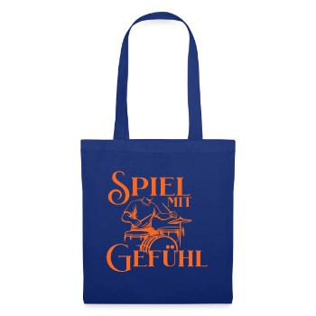 Drums - Spiel Mit Gefühl Schlagzeuger - Stoffbeutel - Royalblau - Vorne