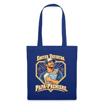 Erster Vatertag Papa Premiere Neuer Papa - Stoffbeutel - Royalblau - Vorne