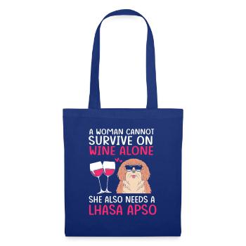 Lhasa Apso - Stoffbeutel - Royalblau - Vorne