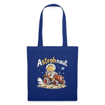 Astrohnaut Traktor Astronaut Landwirt Wortspiel - Stoffbeutel - Royalblau - Vorne