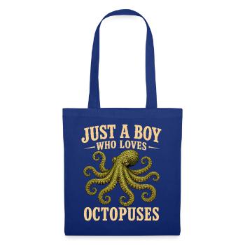 Just A Boy Who Loves Octopuses - Stoffbeutel - Royalblau - Vorne