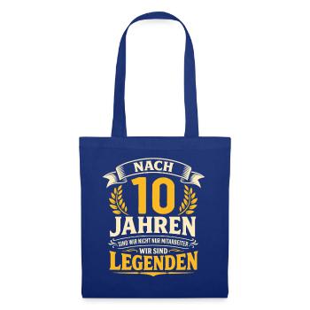 10 Jähriges Firmenjubiläum Dienstjubiläum Arbeit - Stoffbeutel - Royalblau - Vorne