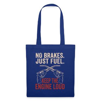 No Brakes Just Fuel Vintage Garage Zapfpistole - Stoffbeutel - Royalblau - Vorne