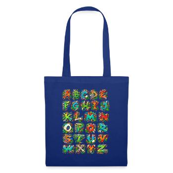 Explosives Tropenalphabet - Stoffbeutel - Royalblau - Vorne