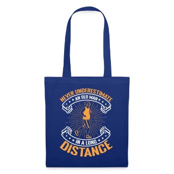 Running Run Never Underestimate An Old Man - Stoffbeutel - Royalblau - Vorne