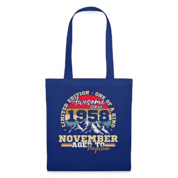 November 1958 Vintage-Retro-Geburtstag - Stoffbeutel - Royalblau - Vorne