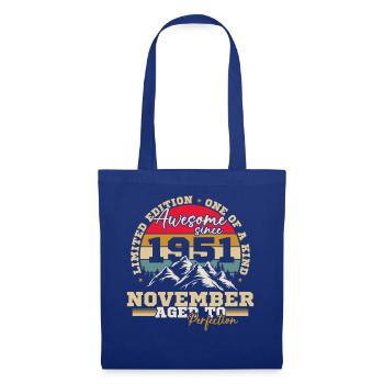 November 1951 Vintage-Retro-Geburtstag - Stoffbeutel - Royalblau - Vorne