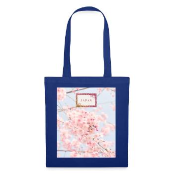 Japanische Sakura - Stoffbeutel - Royalblau - Vorne