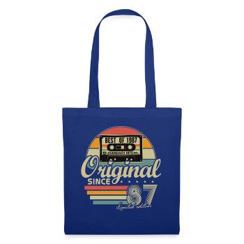 Original 1987 Jahrgang Vintage Geburtstag Retro - Stoffbeutel - Royalblau - Vorne