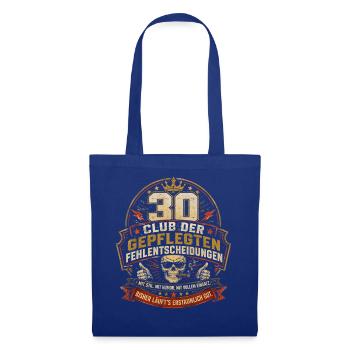 30 Geburtstag Mann Geschenk Lustiger Spruch - Stoffbeutel - Royalblau - Vorne