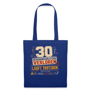 30 Geburtstag Mann Werkzeug Geschenk Humor - Stoffbeutel - Royalblau - Vorne